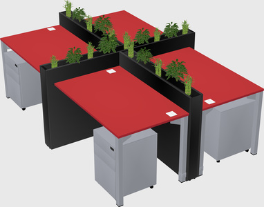 Rectangular shared desk