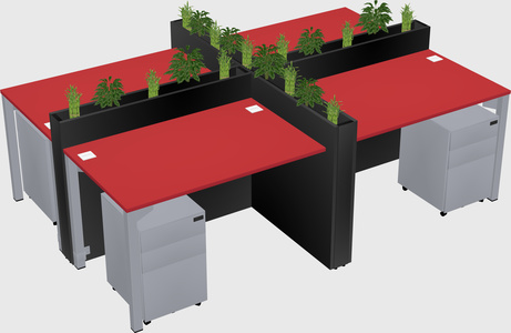 Rectangular shared desk