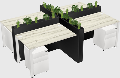 Rectangular shared desk