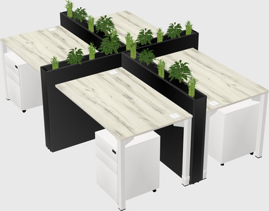 Rectangular shared desk