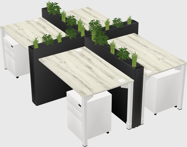 Rectangular shared desk