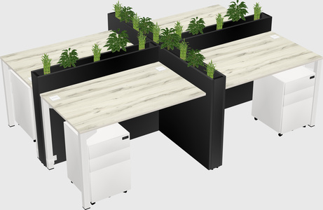 Rectangular shared desk