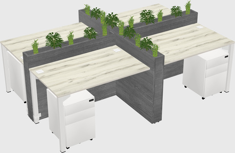 Rectangular shared desk
