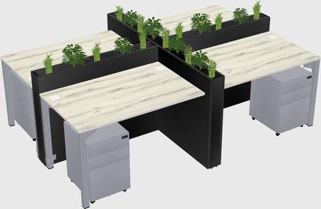 Rectangular shared desk