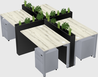 Rectangular shared desk