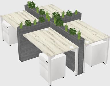 Rectangular shared desk