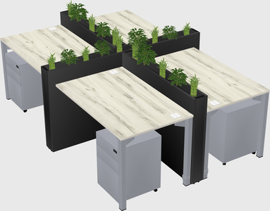Rectangular shared desk