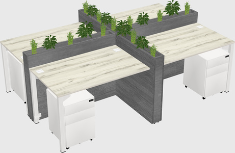 Rectangular shared desk