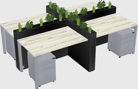 Rectangular shared desk