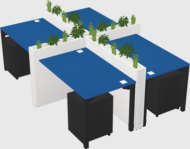 Rectangular shared desk