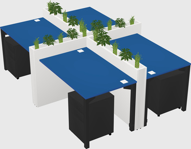 Rectangular shared desk