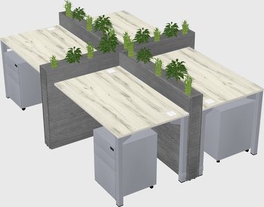 Rectangular shared desk