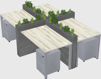 Rectangular shared desk