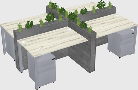 Rectangular shared desk