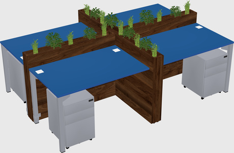 Rectangular shared desk