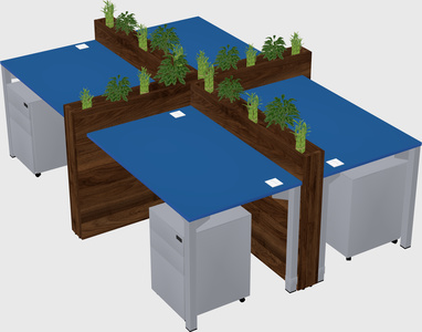 Rectangular shared desk