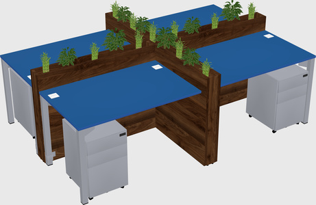 Rectangular shared desk