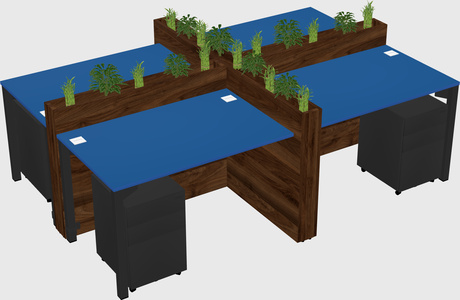 Rectangular shared desk
