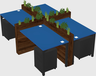 Rectangular shared desk