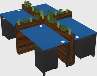 Rectangular shared desk