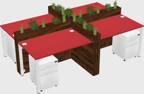 Rectangular shared desk