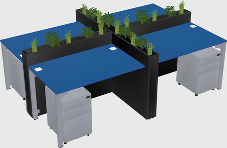 Rectangular shared desk