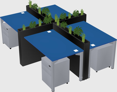 Rectangular shared desk