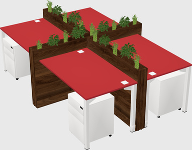 Rectangular shared desk