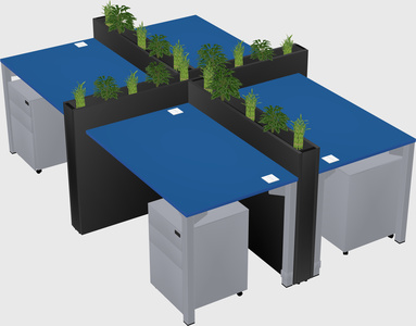 Rectangular shared desk