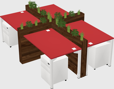 Rectangular shared desk
