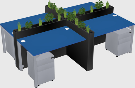 Rectangular shared desk