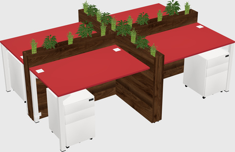 Rectangular shared desk