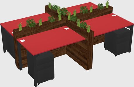 Rectangular shared desk