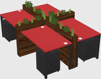 Rectangular shared desk