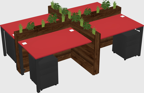 Rectangular shared desk