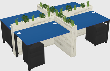 Rectangular shared desk