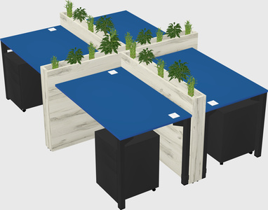 Rectangular shared desk