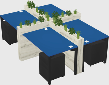 Rectangular shared desk