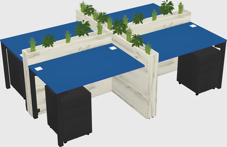 Rectangular shared desk