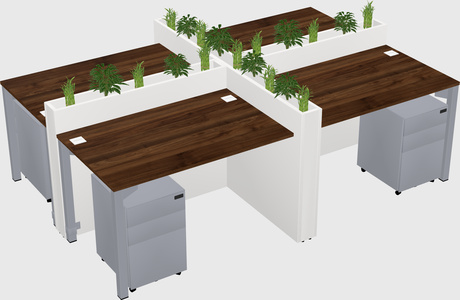 Rectangular shared desk