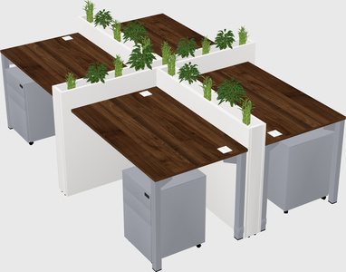 Rectangular shared desk