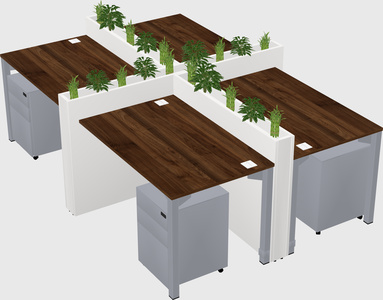 Rectangular shared desk