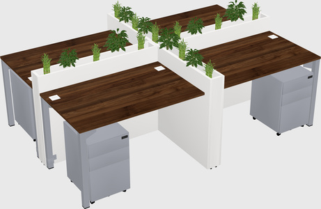 Rectangular shared desk