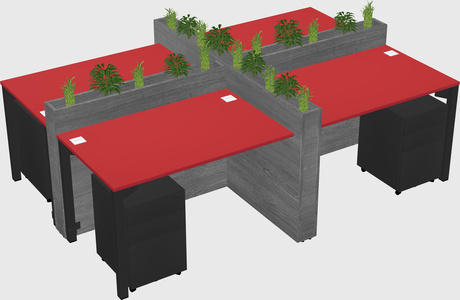 Rectangular shared desk