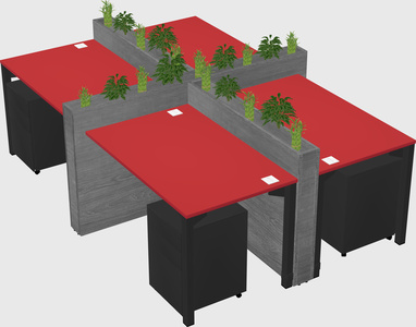 Rectangular shared desk