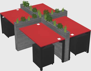 Rectangular shared desk