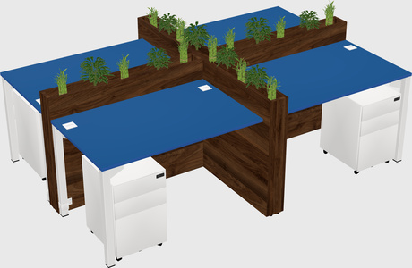 Rectangular shared desk