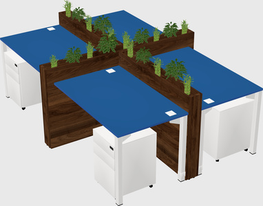 Rectangular shared desk