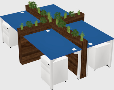Rectangular shared desk