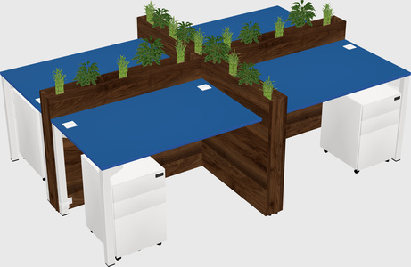 Rectangular shared desk